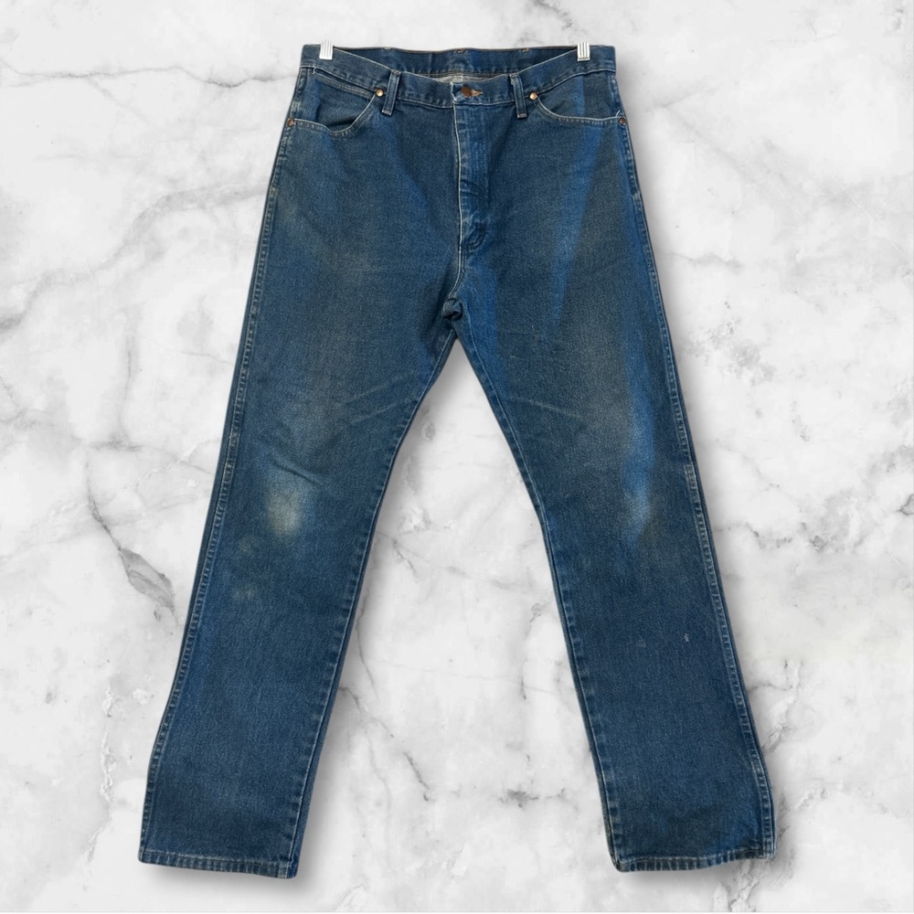 Wrangler 13MWZ A001 3030 Men's Cowboy Cut Cotton Western Blue Jeans 37x34 (535)